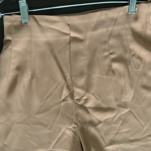 New Camel Colored High Waist Side Zip Wide Leg Pant sz 8/10 SHEIN sz L - Picture 4 of 9